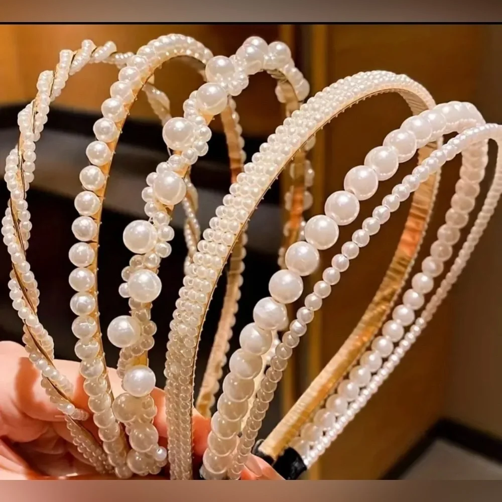 6 Pearl Headbands Set New ✨✨with Gift box 🎁 🔥🔥